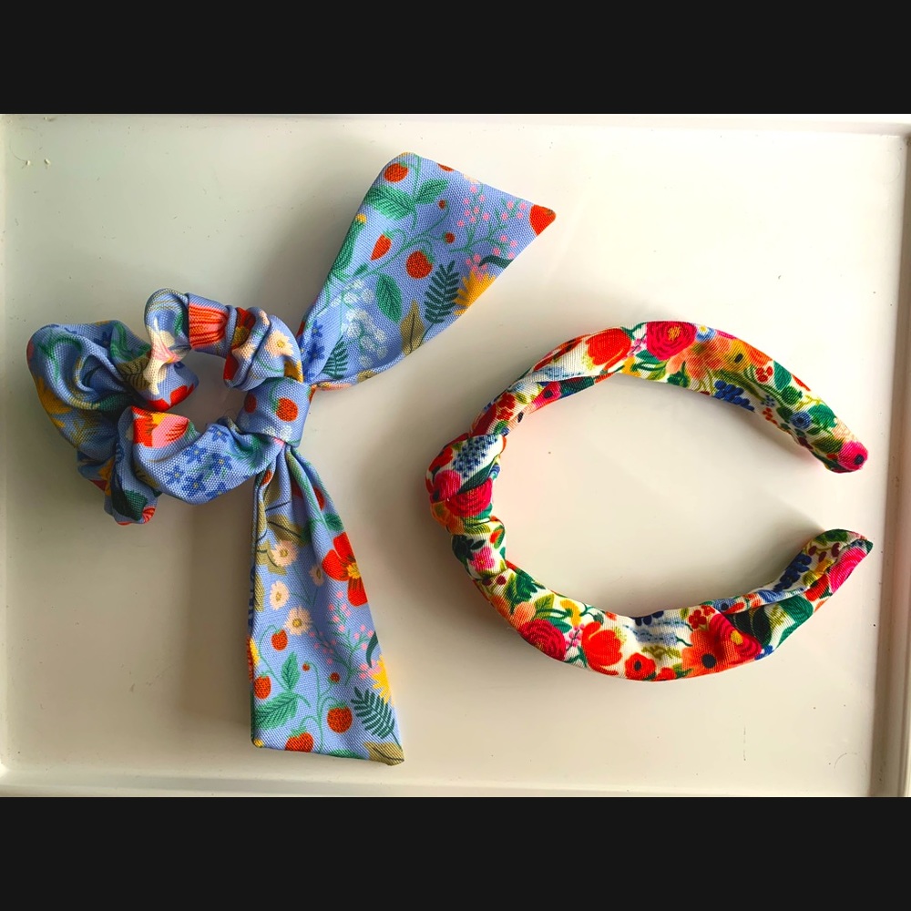 RIFLE PAPER CO hair scrunchie and headband 🍓😊